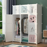 Garvee Modularer Tragbarer Kleiderschrank Mit Regalen & Kunststoffwürfeln Für Schlafzimmer 145x75x47 cm Wasserfest - 