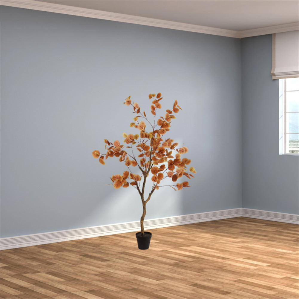 GARVEE 120cm Künstliche Eukalyptus Künstlich Pflanze Artificial Kunstpflanzen Dekopflanzen für Drinnen Draußen Kunstpflanzen Plastikpflanzen im Topf für Zimmerdeko Schlafzimmer Dekoration, 1pcs