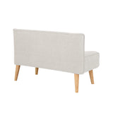 Garvee 2-Sitzer Sofa Stoff Leinenoptik Holzbeine Retro Look Beige Für Wohnzimmer Und Schlafzimmer - Beige