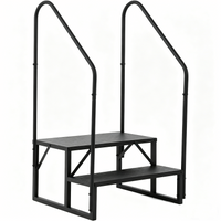 Garvee Wohnmobil Treppe 2 Stufen Mit Handlauf, 300 Kg Tragkraft, Rutschfest, Stahl, Tragbar