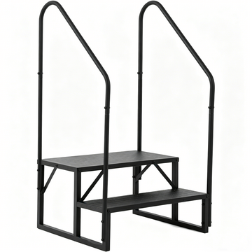Garvee Wohnmobil Treppe 2 Stufen Mit Handlauf, 300 Kg Tragkraft, Rutschfest, Stahl, Tragbar