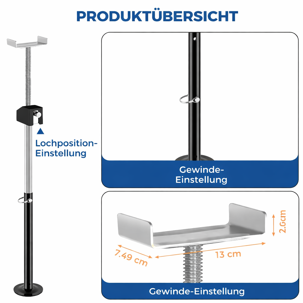 Garvee RV Ausfahrstützen 2er-Set – Höhenverstellbare Stützen (53-87 cm), 5000 lbs Tragkraft pro Stütze, inkl. Drill-Adapter für Reisemobil & Wohnwagen
