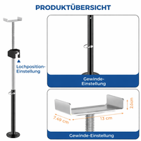 Garvee RV Ausfahrstützen 2er-Set – Höhenverstellbare Stützen (53-87 cm), 5000 lbs Tragkraft pro Stütze, inkl. Drill-Adapter für Reisemobil & Wohnwagen