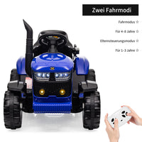 Garvee Blau 12V Elektrotraktor mit Fernbedienung, Kinder Ride On Traktor Spielzeug ab 3 Jahre