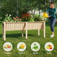 GARVEE Hochbeet aus Zedernholz 116,5 x 60 x 77 cm, Ergonomisches Pflanzbeet mit Haken, Hochbeet für Gemüse, Kräuter, Blumen und Balkon, Naturholz