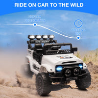 Garvee Weiß Elektroauto für Kinder 12V mit Fernbedienung – 2-Sitzer, 5 km/h, Musik & LED-Lichter, 3-8 Jahre