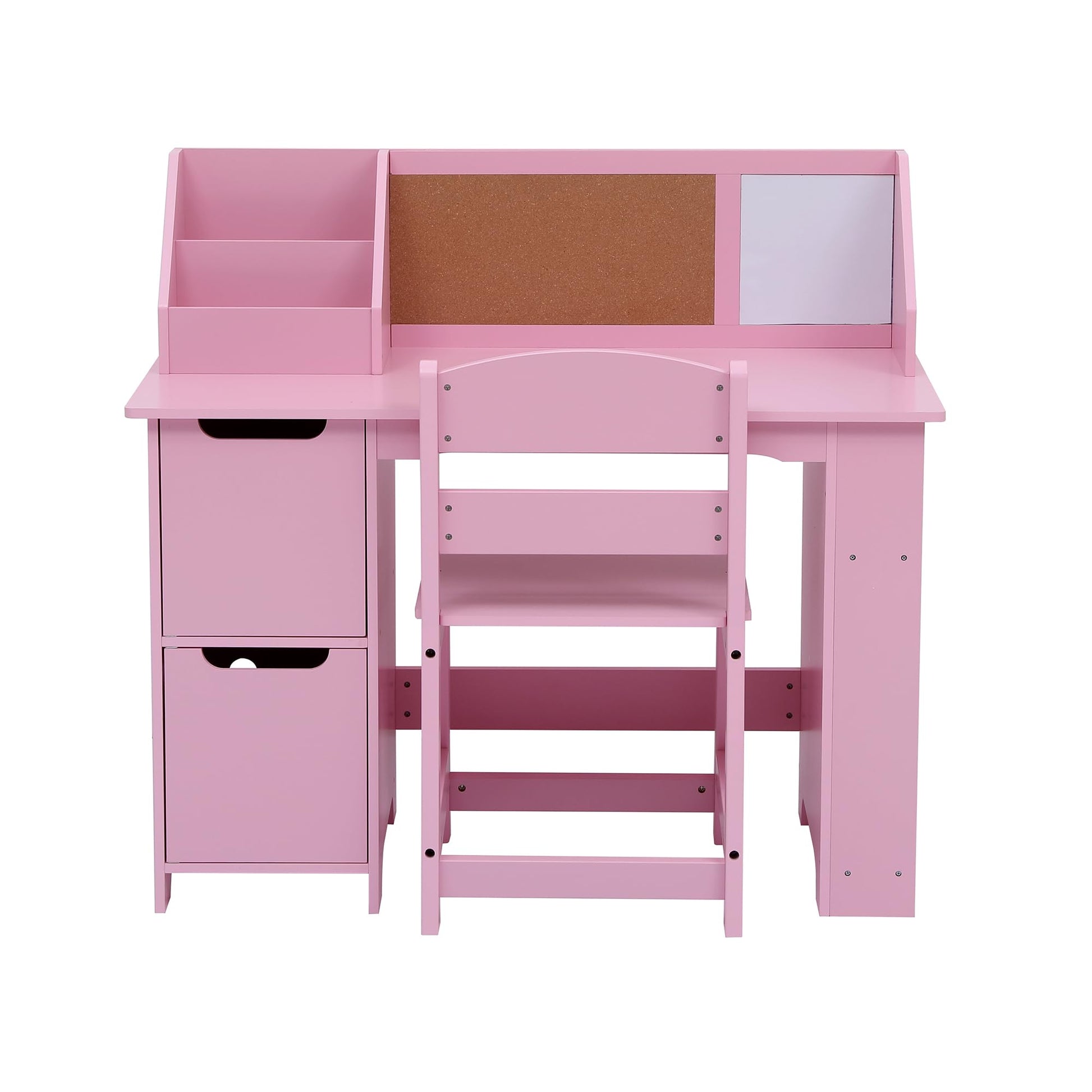 Garvee Kinder Schreibtisch- und Stuhlset aus Holz – Mit Stauraum, Ergonomisch, Stabil, Rosa