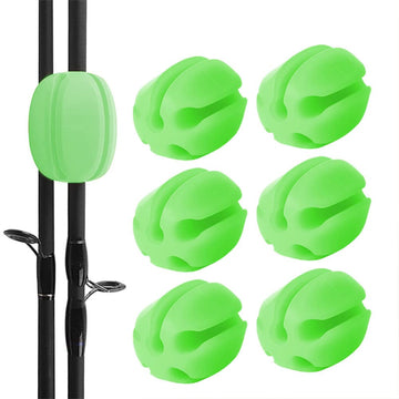 Garvee Angelrutenhalter 6er-Set, Silikon, Flexibel, Mit Gummikugelclip, Für Outdoor Angeln, Grün