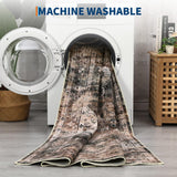 Garvee Vintage-geometrischer Kurzflor-Teppich mit Medaillon-Muster, maschinenwaschbar & rutschfest, 3D-Hoch-Tief-Struktur – braun, 160x230 cm