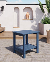 Garvee Adirondack Beistelltisch wetterfest HDPE 2-stufig robust pflegeleicht 18x15 Zoll Grau Terrasse Pool Balkon
