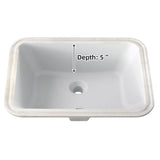 Garvee Keramik Waschbecken Unterbau Rechteckig Weiß Hochglanz 20.28x15.16x7.87 Zoll Modernes Bad