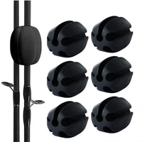 Garvee Angelrutenhalter 6er-Set, Silikon, Flexibel, Mit Gummikugelclip, Für Outdoor Angeln, Schwarz
