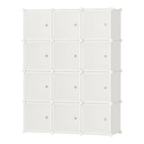 Garvee Aufbewahrungsschrank Kunststoff Metall 12 Fächer robust platzsparend vielseitig Wohnzimmer Büro Schlafzimmer