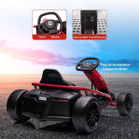 Garvee 24V Gokart – 2×300W Motoren, Elektro-Go-Kart für Kinder 8–12, 110×77×54 cm Rot