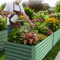 Garvee Metall Hochbeet 240 × 120 × 60 cm – Pulverbeschichtet, Offener Boden, Robust für Gemüseanbau