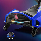 Garvee 24V Elektro-Drift-Gokart Kinder 180W Brushless Motor 5 Räder Metallrahmen LED Licht Musik bis 50kg Outdoor Racing - Blau