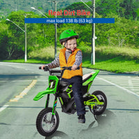 Garvee 24V Elektrisches Offroad-Motorrad 250W Motor Leder Sitz Metallfederung Luftreifen Für Kinder Teens Grün