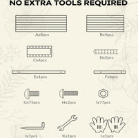 Garvee Metall Hochbeet 240 × 120 × 60 cm – Pulverbeschichtet, Offener Boden, Robust für Gemüseanbau