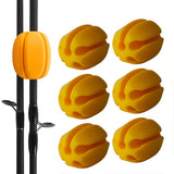 Garvee Angelrutenhalter 6er-Set, Silikon, Flexibel, Mit Gummikugelclip, Für Outdoor Angeln, Gelb - Gelb
