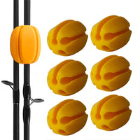 Garvee Angelrutenhalter 6er-Set, Silikon, Flexibel, Mit Gummikugelclip, Für Outdoor Angeln, Gelb