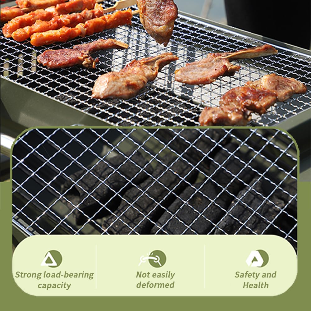 Garvee BBQ Grill Tragbarer Faltgrill Outdoor Holzkohlegrill Campinggrill Große Grillfläche für 3-6 Personen Picknick Garten