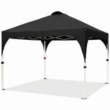Pop-Up Faltpavillon 3x3 m (9 m²) – 150D Oxford wasserdicht & UV-Schutz – mit Fenstern – Zentralverschluss – 270 cm Stehhöhe – schneller Aufbau – Schwarz - Schwarz