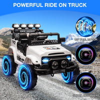 Garvee Weiß Elektroauto für Kinder 12V mit Fernbedienung – 2-Sitzer, 5 km/h, Musik & LED-Lichter, 3-8 Jahre