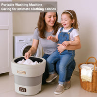 Garvee Mini Waschmaschine 12 L, 2-in-1 Mit Schleuder, Faltbar, Leise, Für Wohnung & Camping, Grau