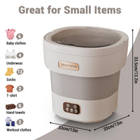 Garvee Mini Waschmaschine 12 L, 2-in-1 Mit Schleuder, Faltbar, Leise, Für Wohnung & Camping, Grau