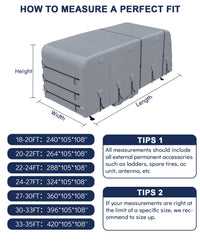 Garvee RV-Cover Für 18-20ft Travel Trailer, Extra-Dicke Schichten, Wasserdichtes Rip-Stop Material, Grau, Outdoor-Schutz