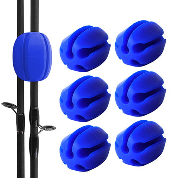 Garvee Angelrutenhalter 6er-Set, Silikon, Flexibel, Mit Gummikugelclip, Für Outdoor Angeln, Blau