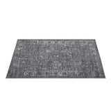Garvee Vintage Teppich Grau/Schwarz – Maschinenwaschbar & Rutschfest – Polyester & TPE – Pflegeleicht, Niedriger Flor – Wohnzimmer, Schlafzimmer, Büro & Flur - Grau