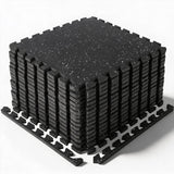 Garvee Fitnessmatte stoßdämpfend rutschfest 1,5cm EVA-Gummi wasserfest schalldämmend Puzzle-System Garage Home-Gym - Schwarz + Weiß