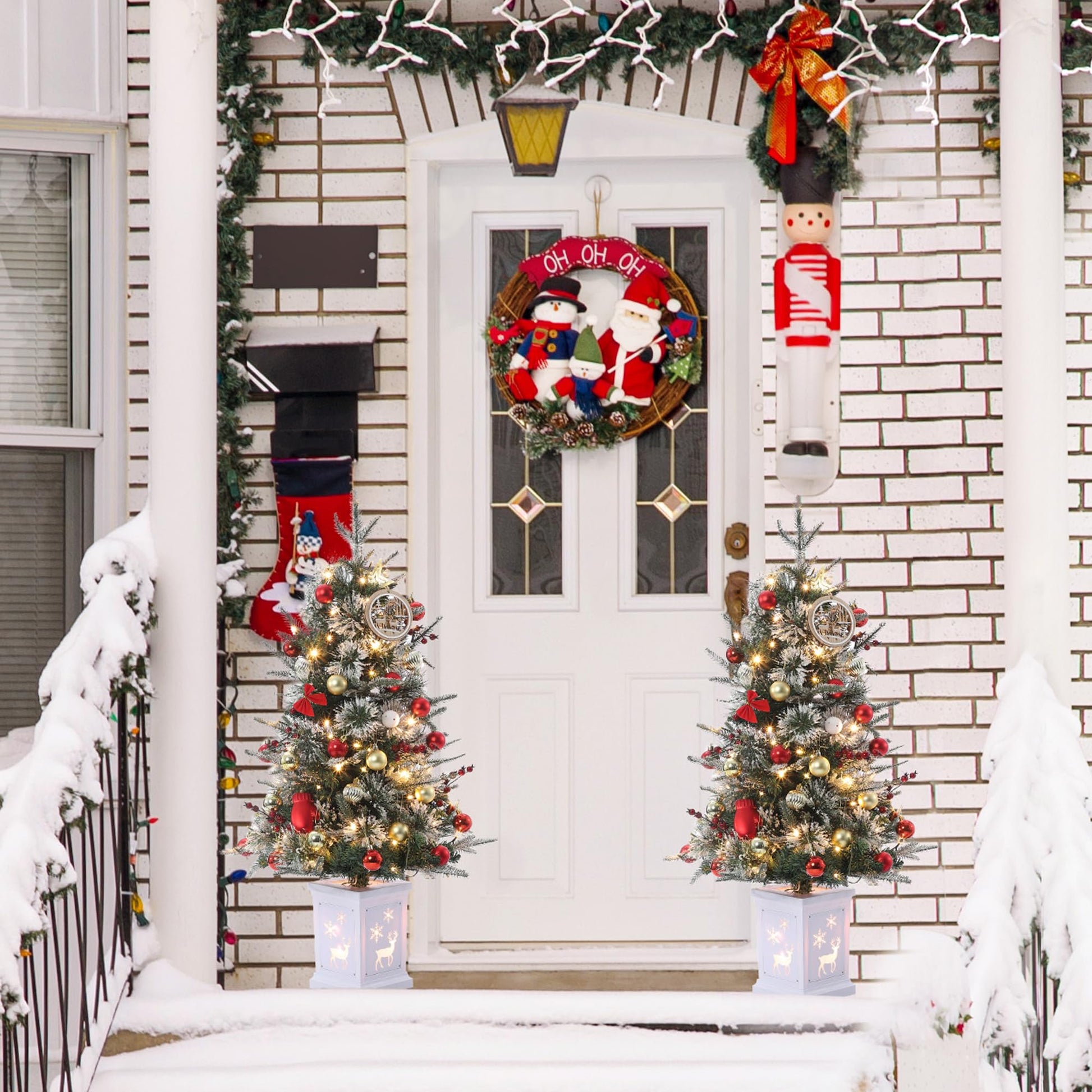 Garvee Weihnachtsbaum künstlich 1 Stück – 3ft, 78 Faseroptik LED, 8 Lichtmodi, Elch-Basis