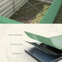 Garvee Metall Hochbeet 240 × 120 × 60 cm – Pulverbeschichtet, Offener Boden, Robust für Gemüseanbau