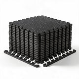 Garvee Fitnessmatte stoßdämpfend rutschfest 1,5 cm EVA-Gummi wasserfest schalldämmend Puzzle-System Garage Home-Gym - Schwarz + Weiß