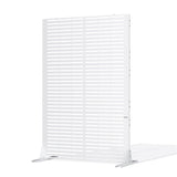 Garvee Metall-Sichtschirm 3-teilig 180cm Sichtschutz Lamellen Pulverbeschichteter Stahl Kippschutz-Set Schwarz Weiß Garten Terrasse Balkon