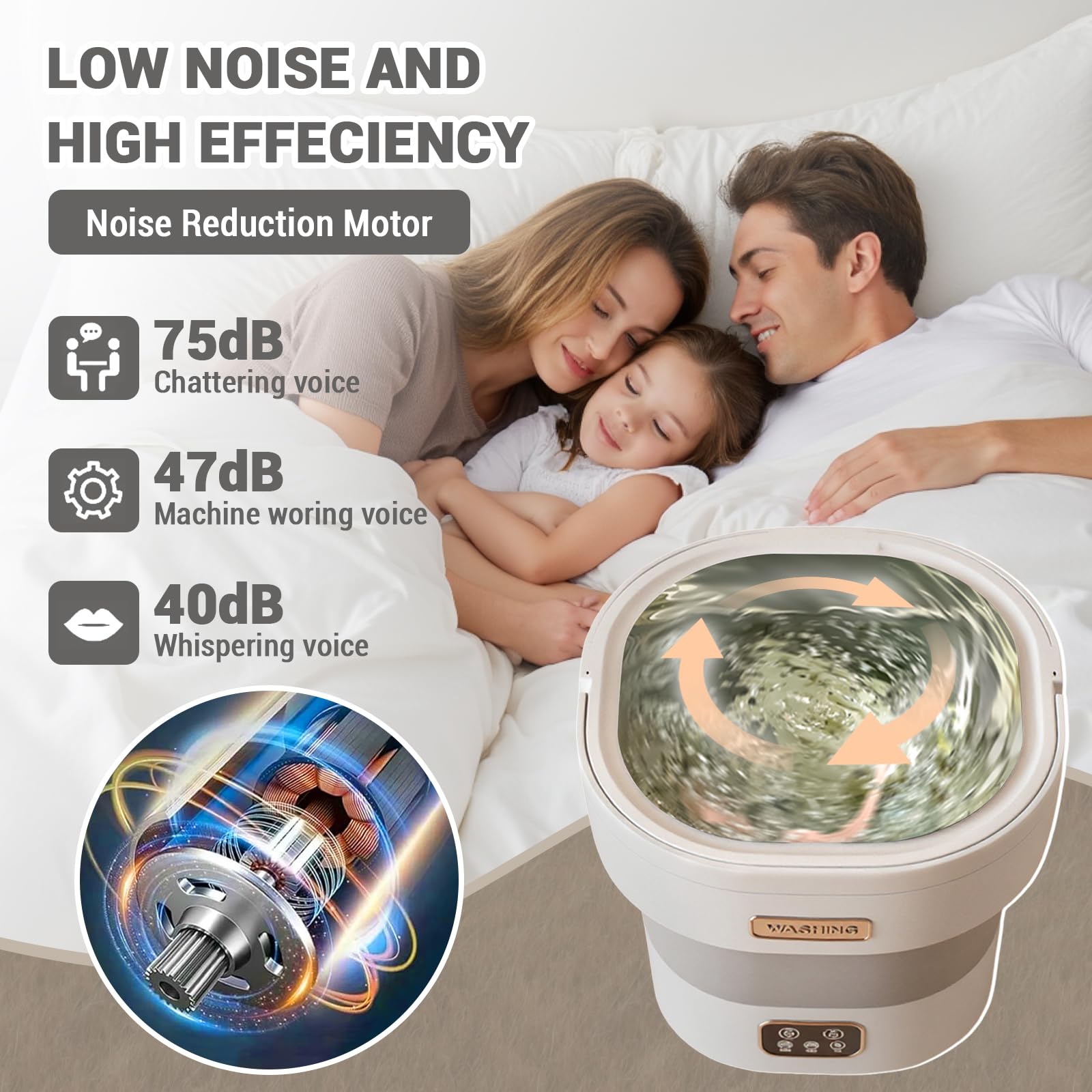 Garvee Mini Waschmaschine 12 L, 2-in-1 Mit Schleuder, Faltbar, Leise, Für Wohnung & Camping, Grau