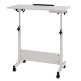 Garvee Höhenverstellbarer Laptoptisch 80 × 40 × 64–89 cm mit neigbarer Tischplatte, 4 Rollen und 30 kg Tragkraft für Homeoffice, Sofa und Bett - 