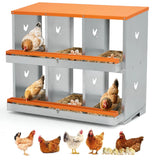 Garvee Hühner Nistkasten Metall 6 Fächer, Rostfrei, Belüftet, Einfache Montage, Für Hühnerstall - Orange