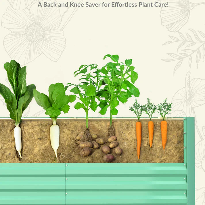 Garvee Metall Hochbeet 240 × 120 × 60 cm – Pulverbeschichtet, Offener Boden, Robust für Gemüseanbau