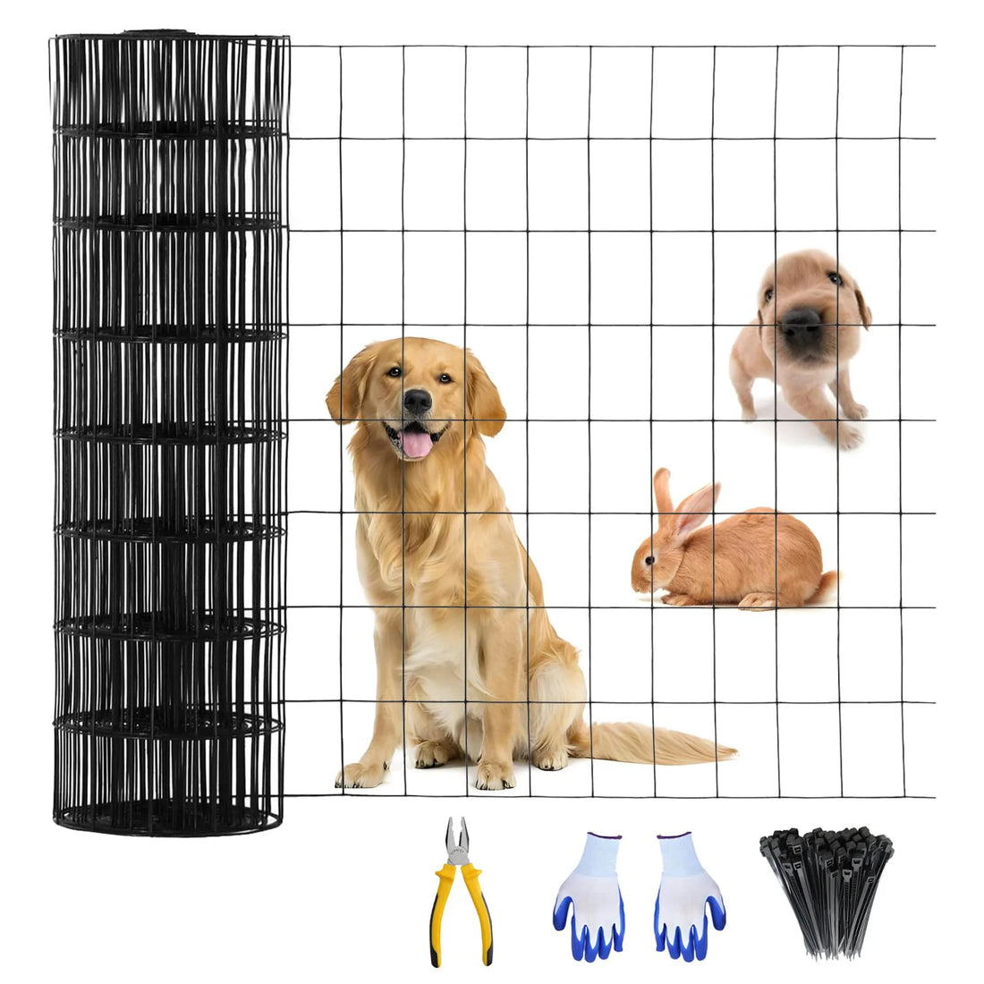 Garvee Drahtzaun 0.6 × 18 m, 16 Gauge, PVC-Beschichtet, Rostfrei, Mit Handschuhen & Zange