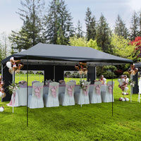 Garvee Pop Up Pavillon 3×6 m, Mit 6 Seitenwänden, Höhenverstellbar, Für Partys & Gewerbe, Grau
