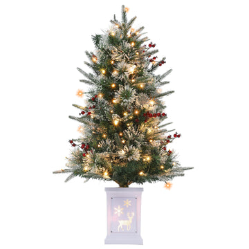 Garvee Weihnachtsbaum künstlich 1 Stück – 3ft, 78 Faseroptik LED, 8 Lichtmodi, Elch-Basis