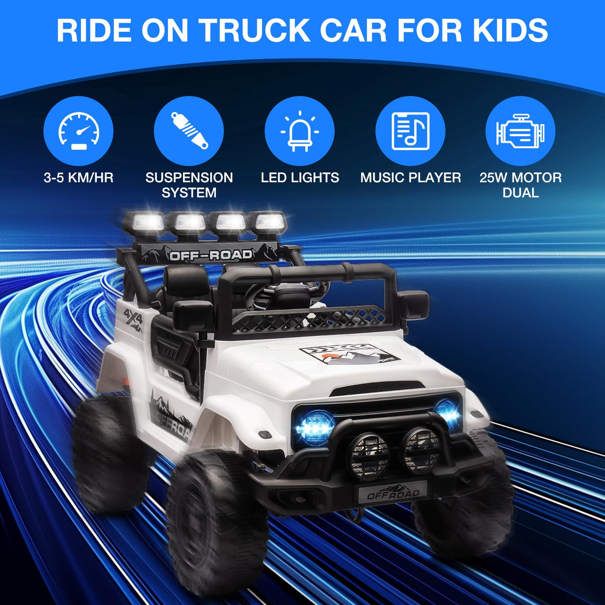 Kinder Elektroauto mit Multifunktions Panel und Musik
