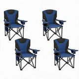 Garvee Faltbarer Campingstuhl Erwachsene XXL 64cm Sitzfläche & Gepolsterte Armlehnen 600x300D Oxford-Gewebe & Stahlrahmen mit Kühltasche & Getränkehalter Für Camping & Garten
