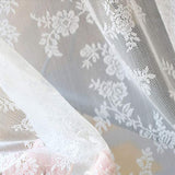 Garvee Weiße Spitzenvorhänge 2er-Set Lichtdurchlässig Florale Stickerei Polyester Pflegeleicht Für Wohnzimmer Küche Schlafzimmer Büro 145x150 cm