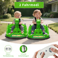 Garvee Kids Elektro Autoscooter 360° Drehung Giraffe Design Grün mit LED für Kinder ab 3 Jahren