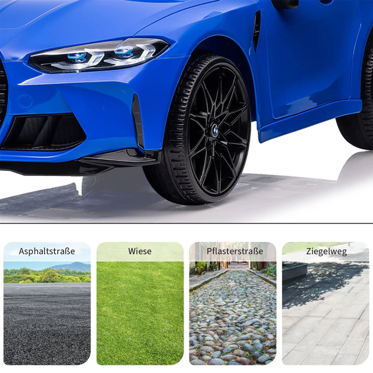 Garvee 12V BMW M4 Kinder Elektroauto – Blau, Fernbedienung, Musik, Für 3–8 Jahre