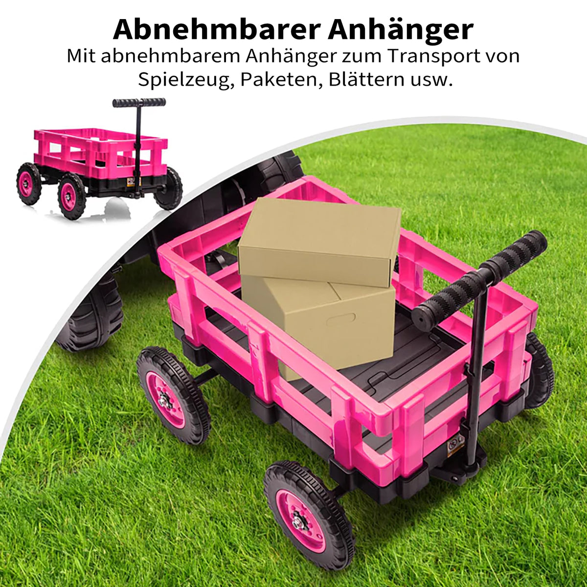 Garvee Kinder Elektrotraktor 12 V Rosa mit LED und Musik